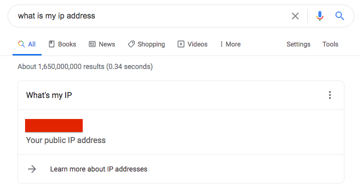 Use Google to find your IP address