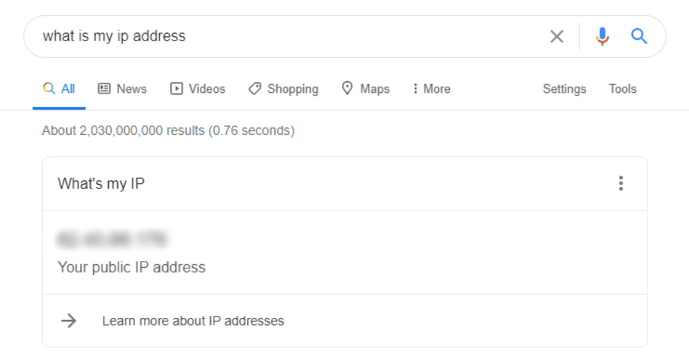 my ip address