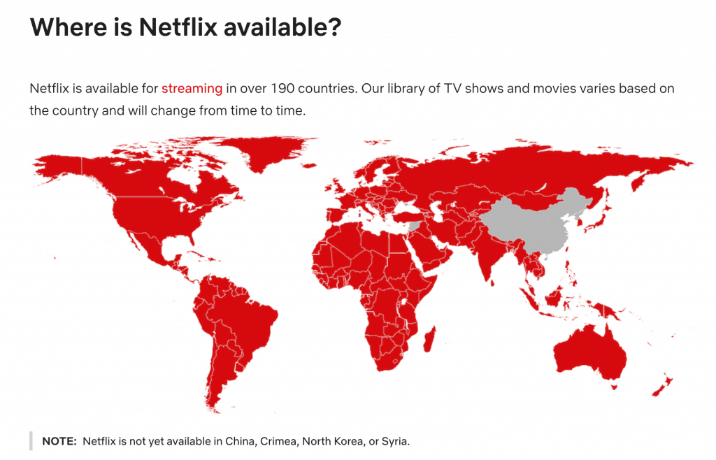 Countries that allow Netflix