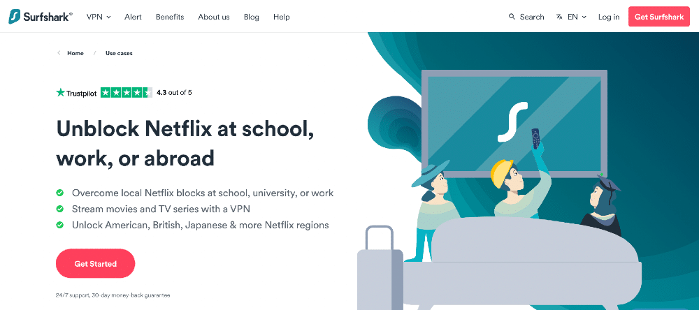 unblock netflix at school or work surfshark
