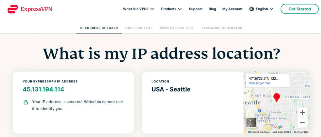 expressvpn ip address test