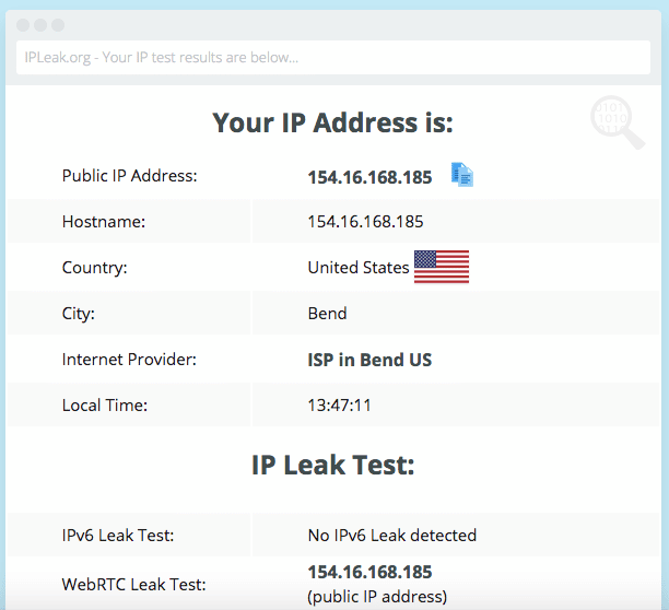 Surfshark VPN leak test