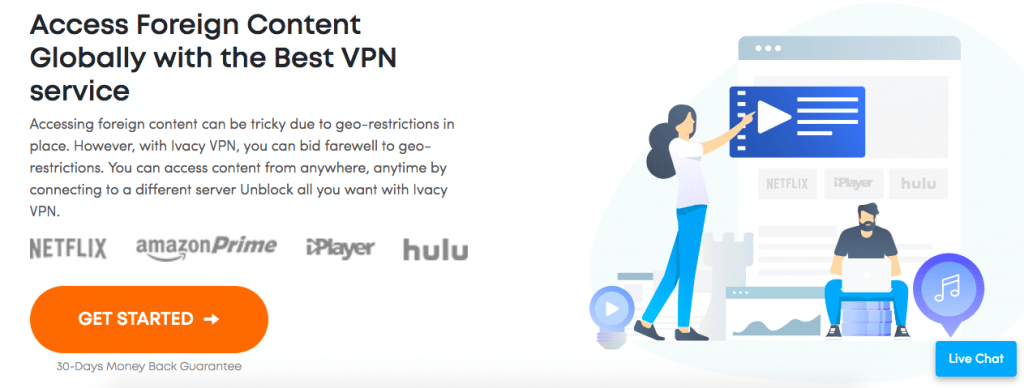 Ivacy VPN landing page
