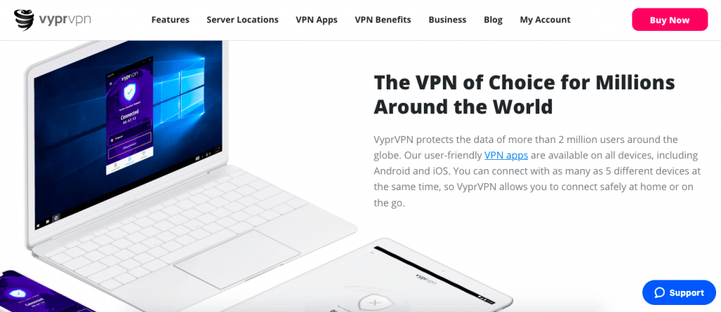 VyprVPN landing page