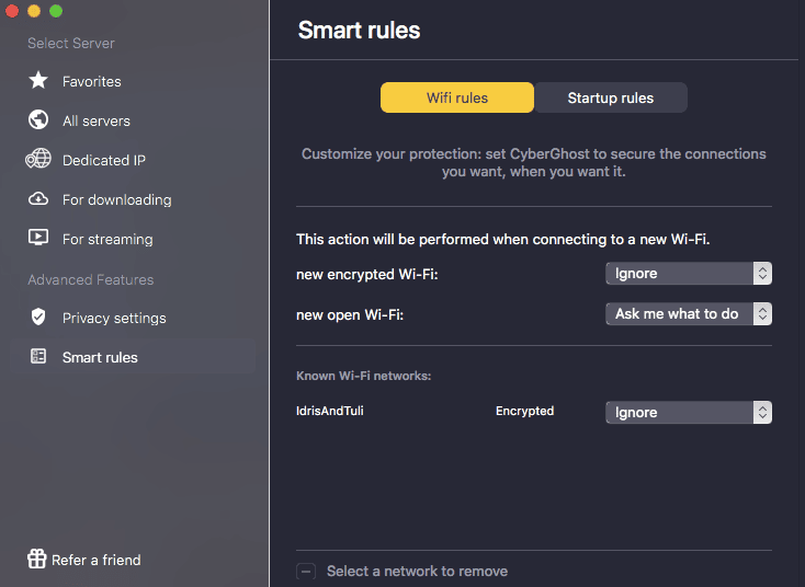 cyberghost smart rules