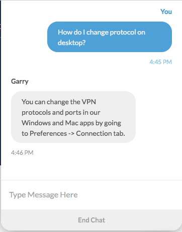 Windscribe Garry chat