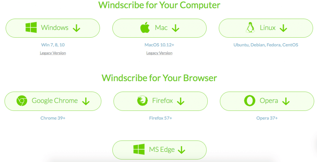 Windscribe apps