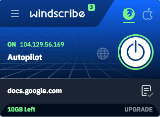 Windscribe browser extension