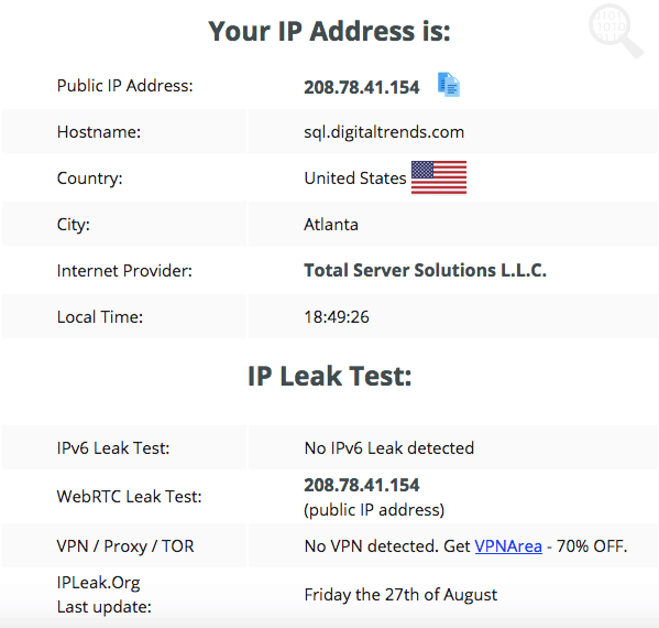 windscribe vpn leak test