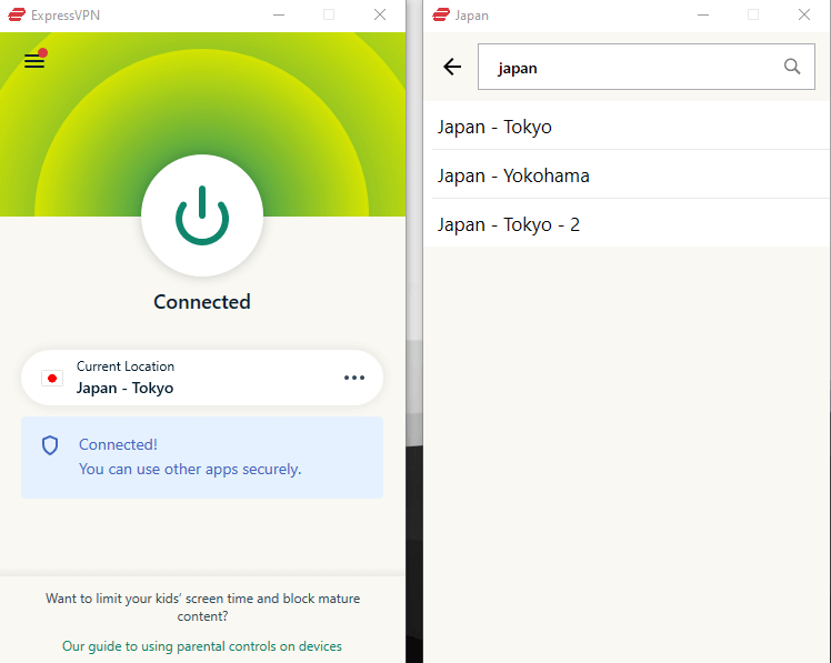 expressvpn servers japan