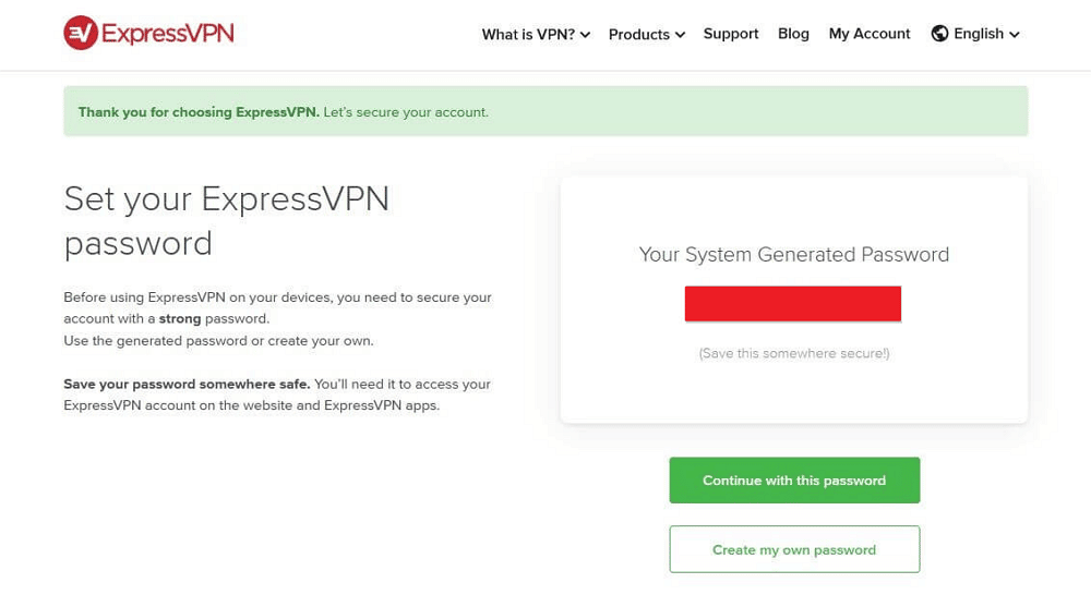 expressvpn password
