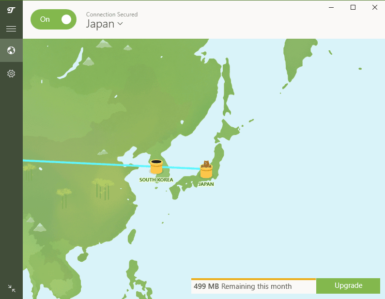 tunnelbear ui japan