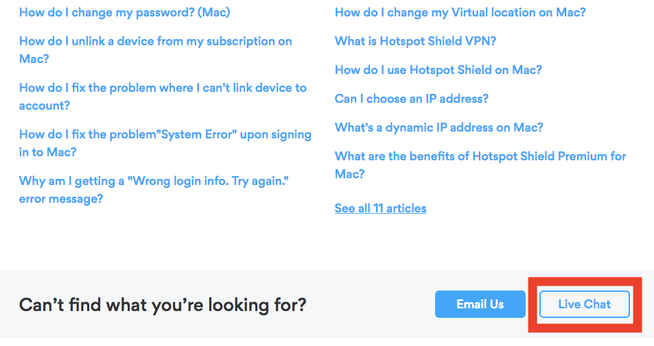 hotspot shield vpn live chat