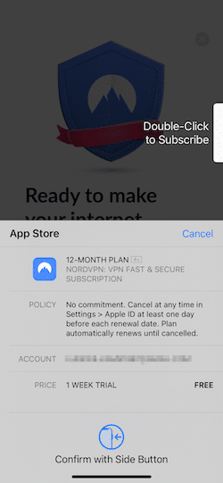 nordvpn free trial ios start subscription