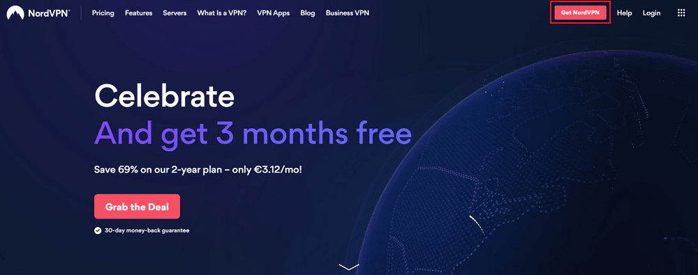 nordvpn homepage