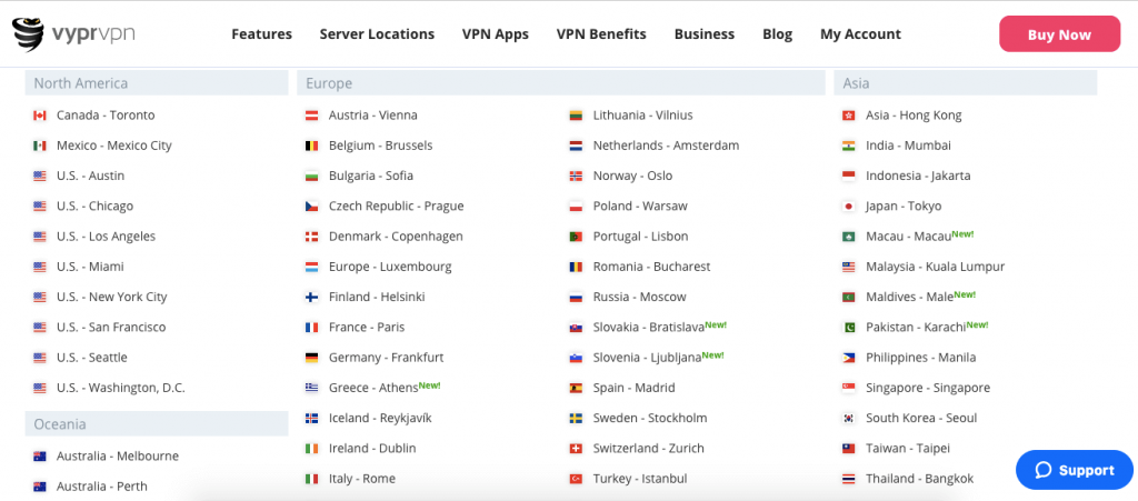 vyprvpn server locations