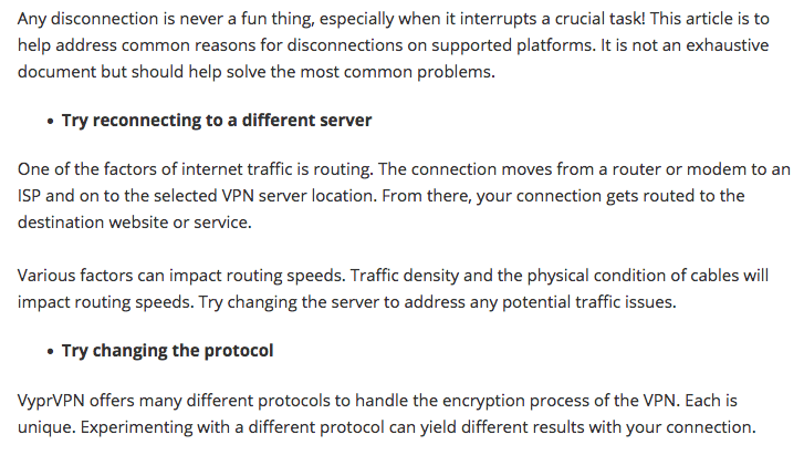 vyprvpn support article