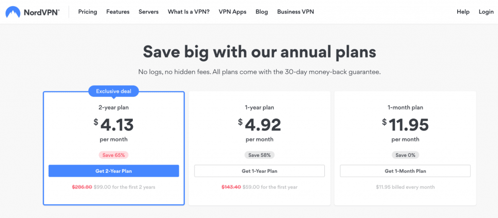 NordVPN pricing