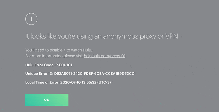 hulu proxy error