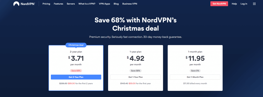 NORDVPN 가격 책정 계획