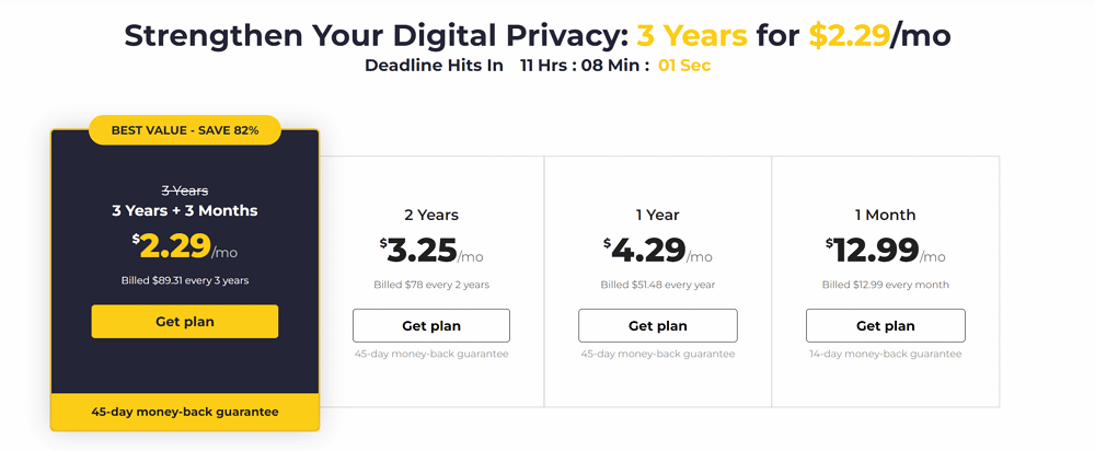 cyberghost pricing plans and offers