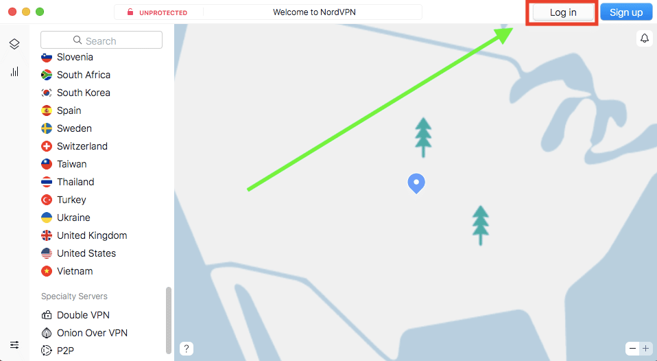 nordvpn log in