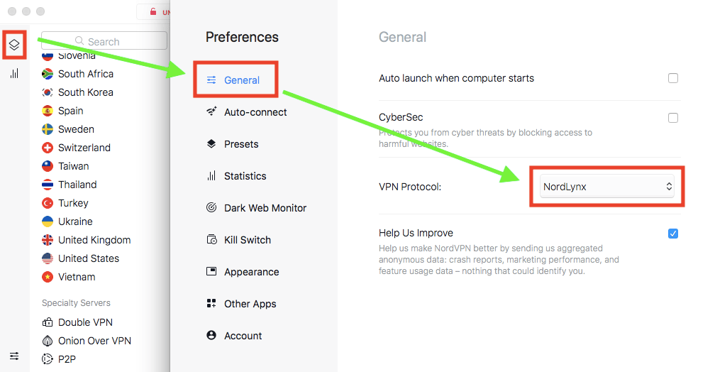 nordvpn protocols