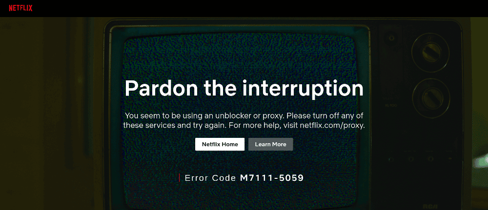 netflix proxy error