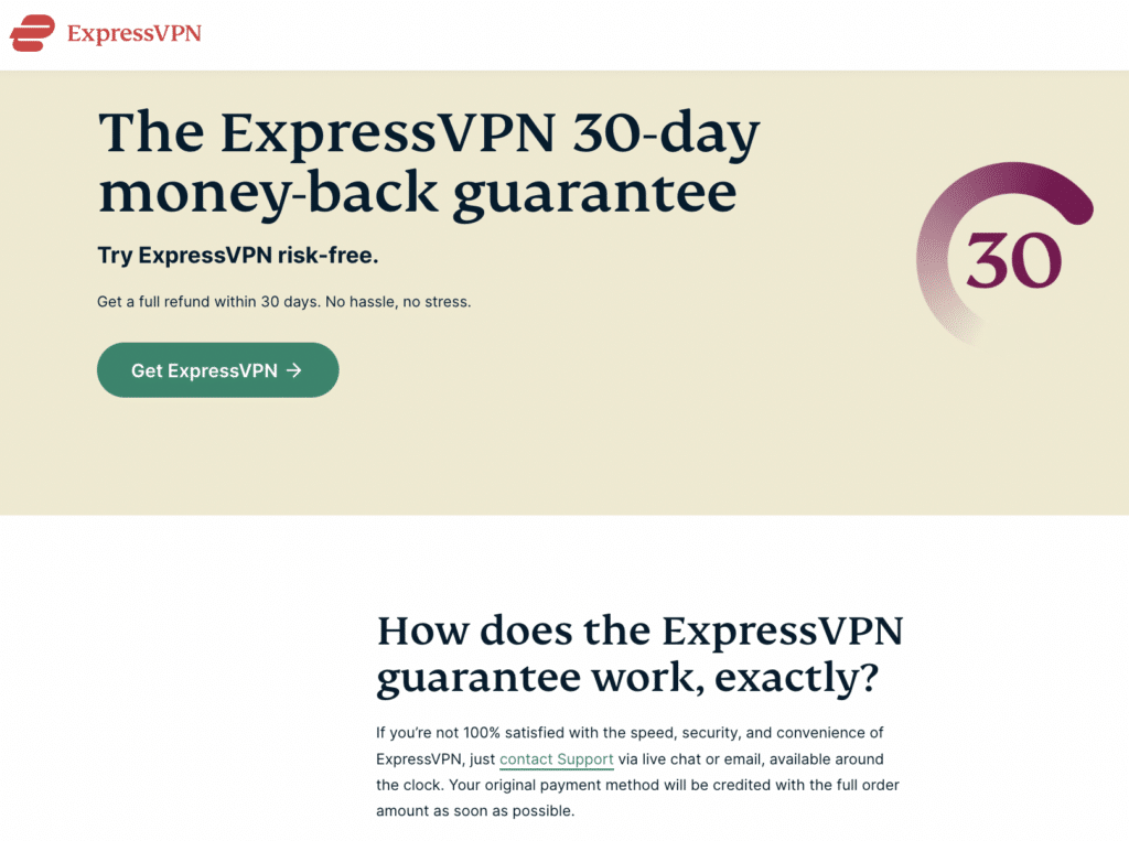 Expressvpn money back guarantee
