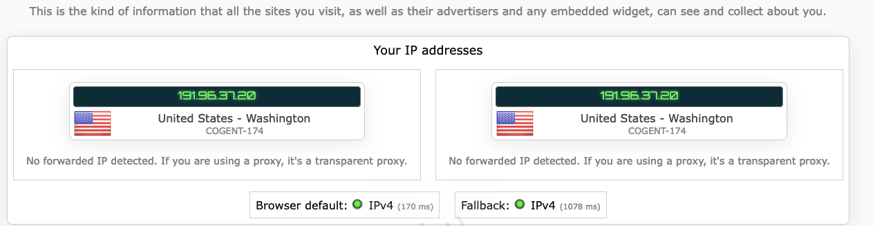 pia vpn leak test