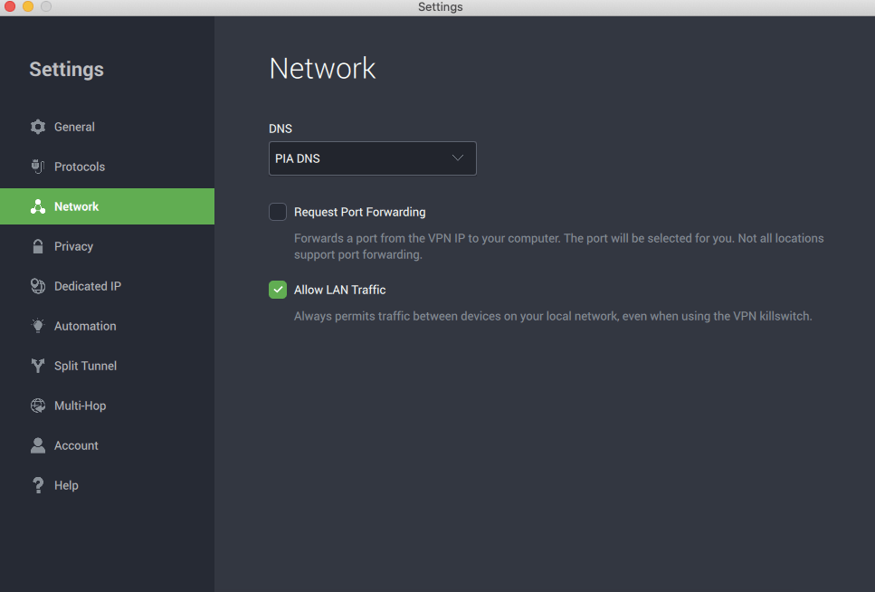 pia network controls