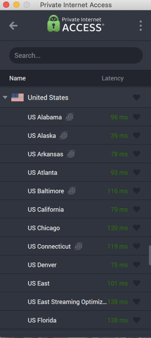 pia us servers