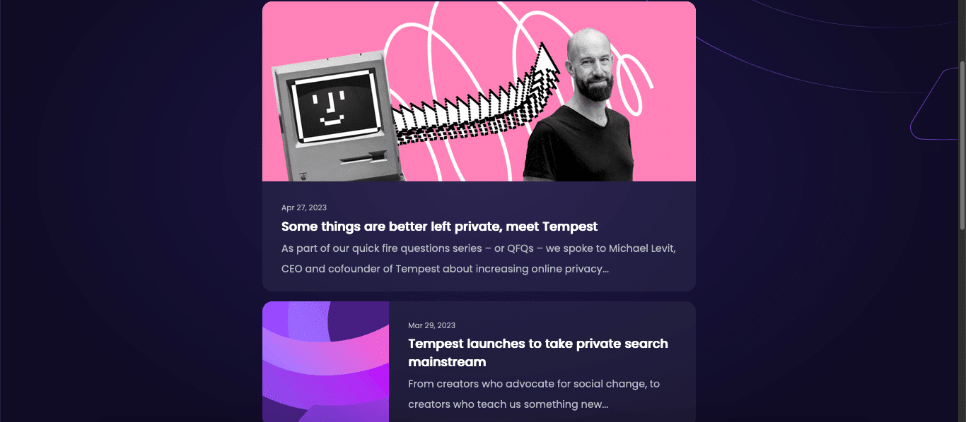 tempest browser news
