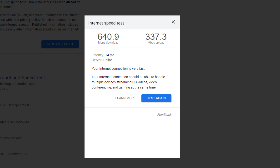 Extensão Fast Click Speed Test - Complementos do Opera