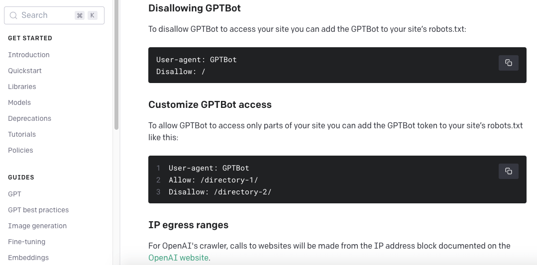 openai instructions to block gptbot