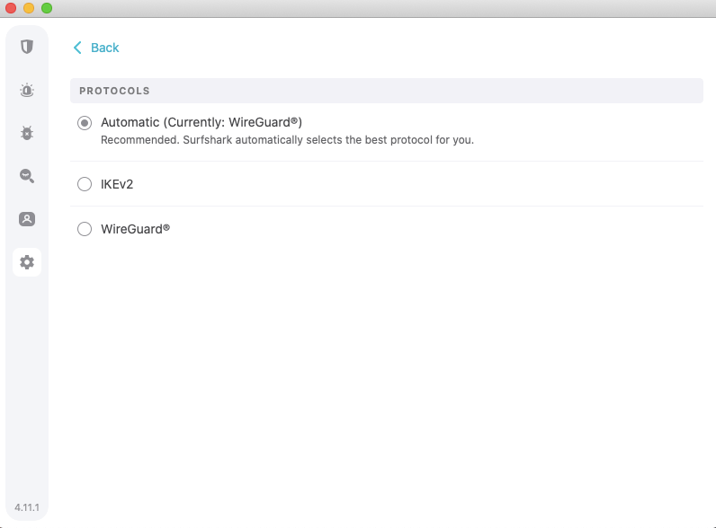 surfshark vpn macos protocols