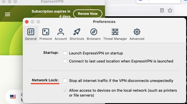 expressvpn network lock