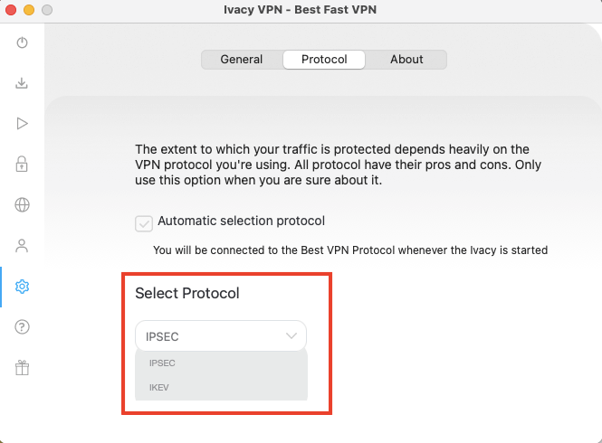 ivacy vpn macos protocols
