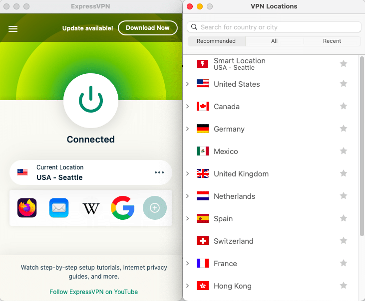 expressvpn main interface