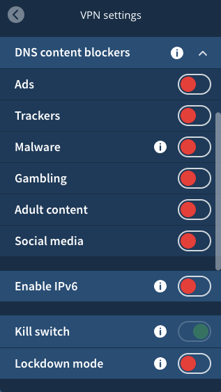 mullvad vpn content blockers