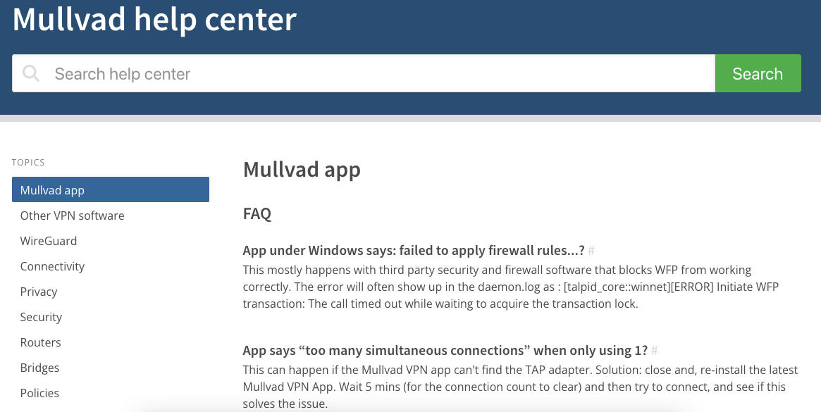 mullvad vpn faq