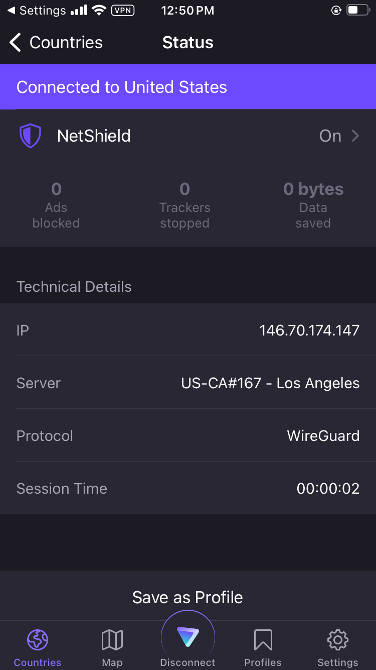 proton vpn ios interface