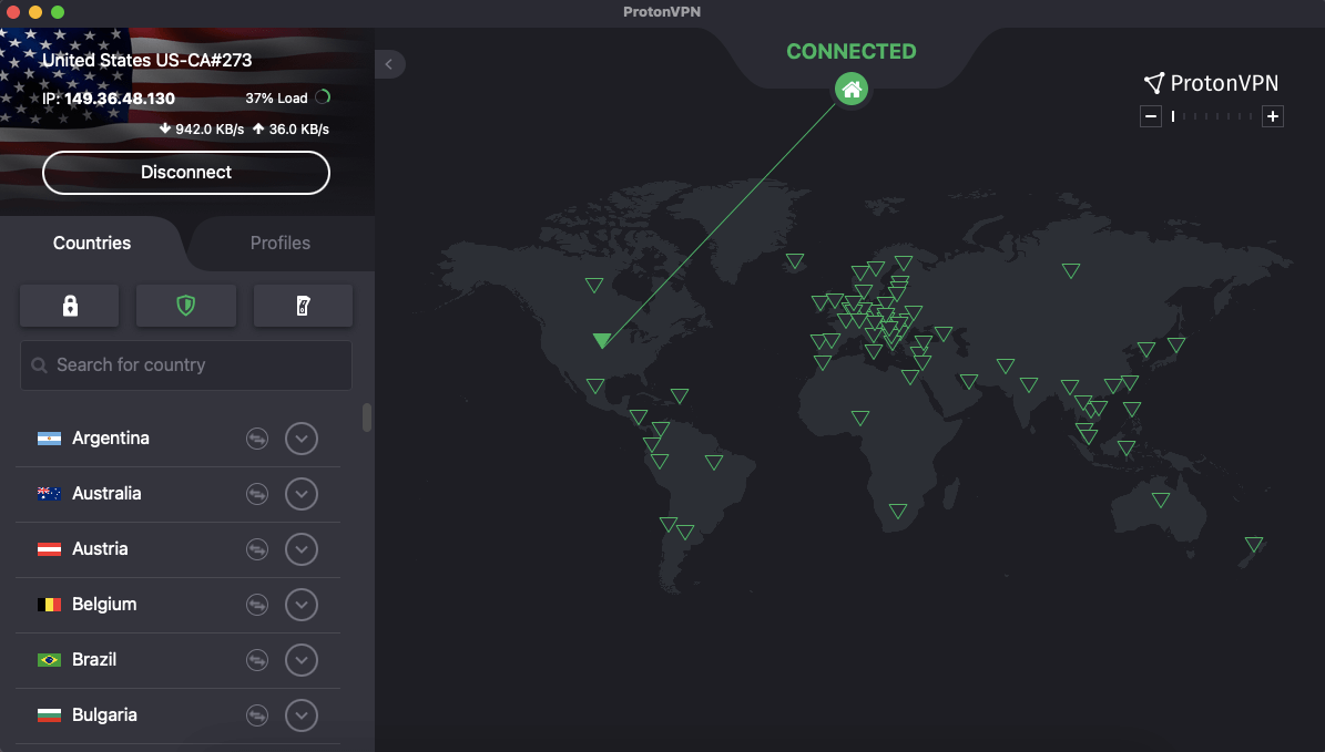 proton vpn macos interface