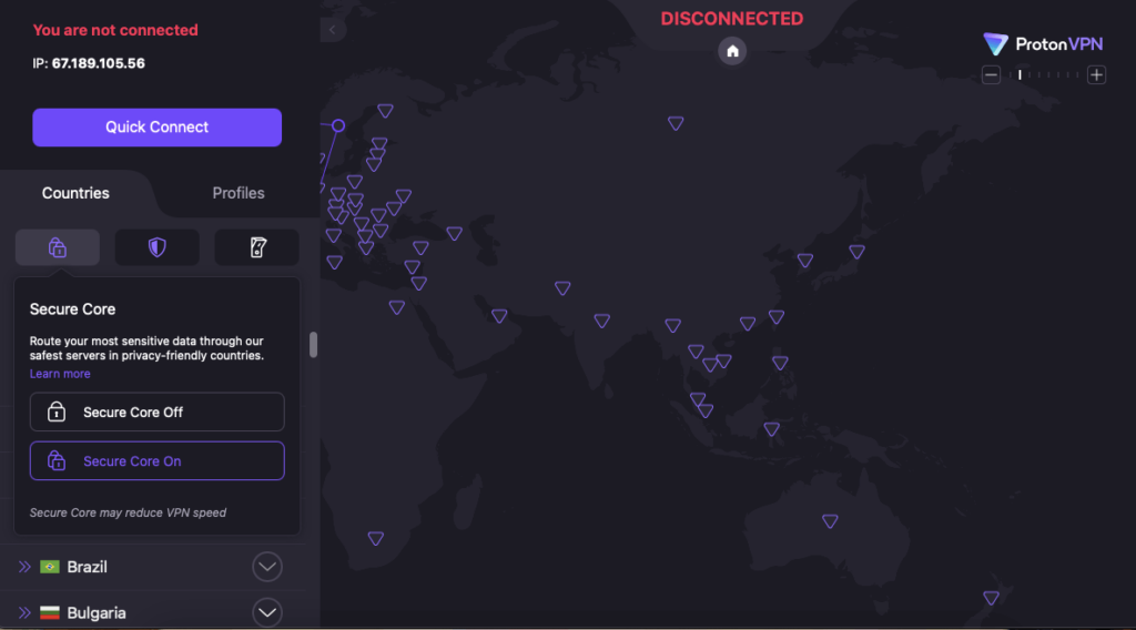 proton vpn macos secure core