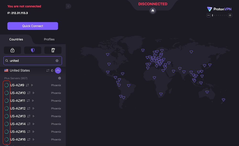 protonvpn server load
