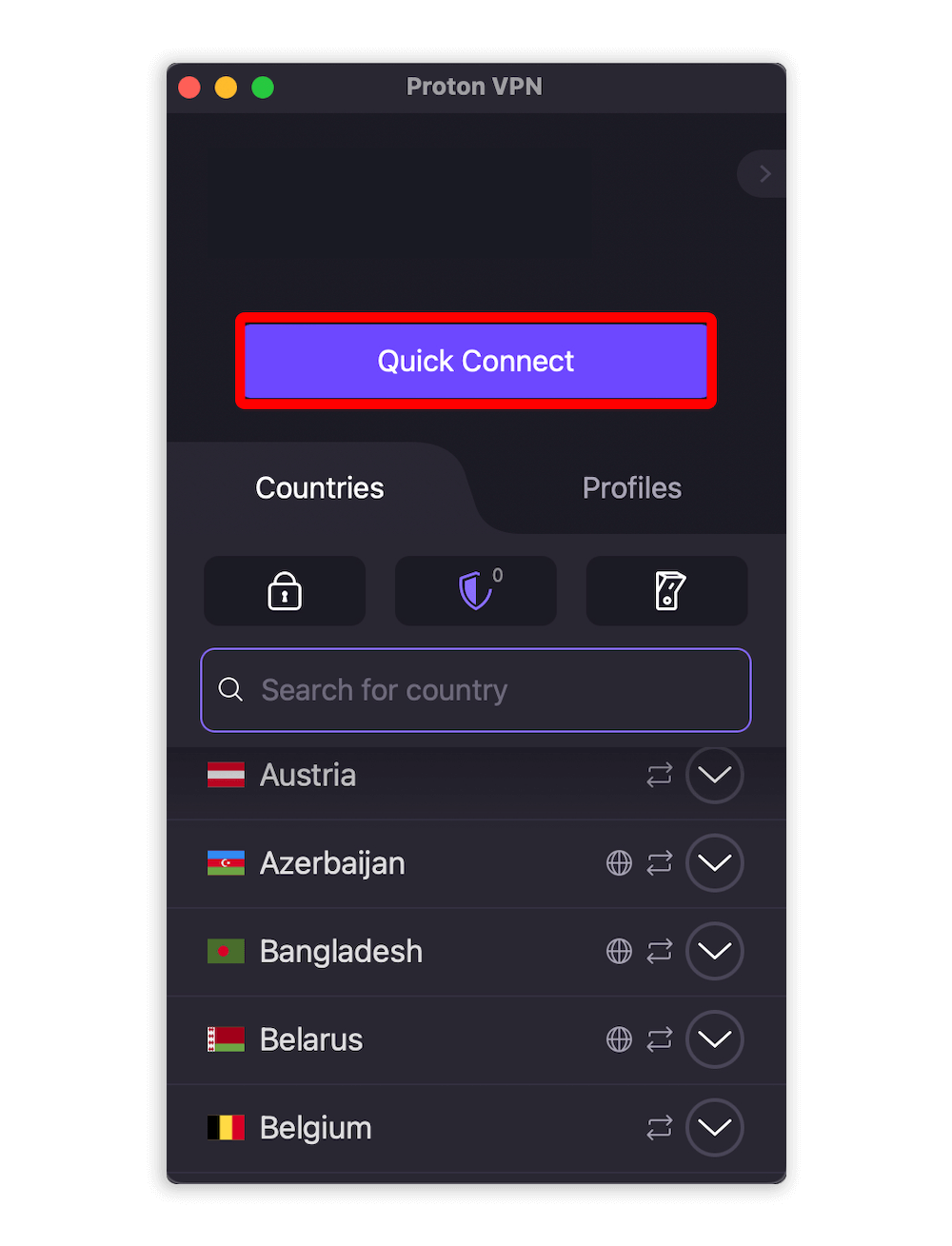 protonvpn quick connect