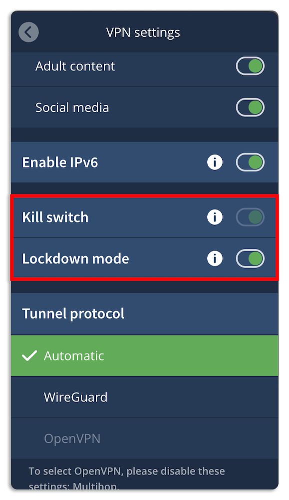 mullvad kill switch