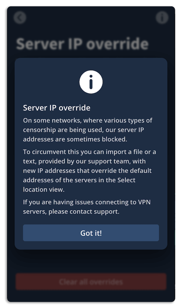 server ip override