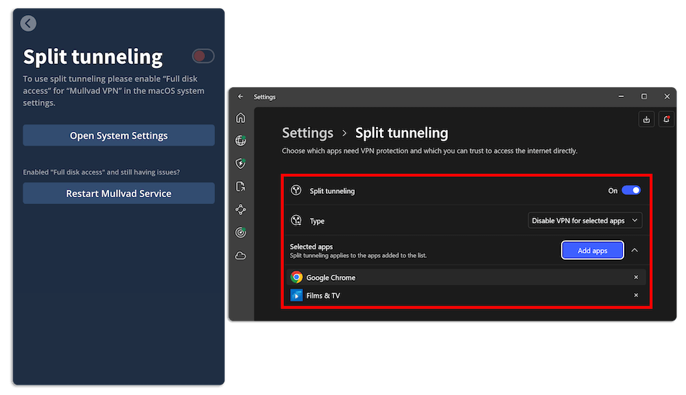 split tunneling