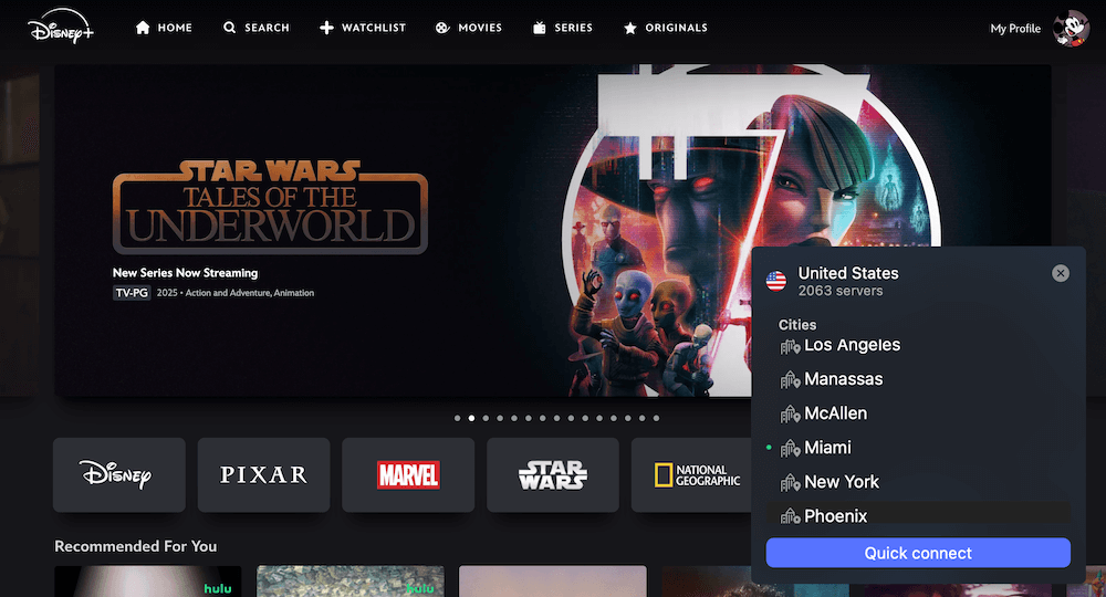 nordvpn disney plus